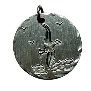 Vintage Pewter Seabird Pendant Genuine Pewter Coastal Bird Charm